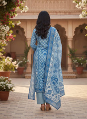 Women Ethnic Motifs Printed and Thread Embroidered Kurta & Trouser with Dupatta