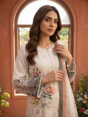 Women Floral Printed Regular Pure Silk Kurta with Trousers & With Dupatta