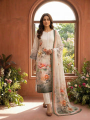 Women Floral Printed Regular Pure Silk Kurta with Trousers & With Dupatta