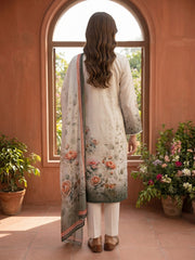 Women Floral Printed Regular Pure Silk Kurta with Trousers & With Dupatta