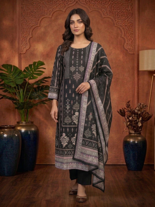Women Ethnic Motifs Printed Regular Pure Silk Kurta with Trousers & With Dupatta