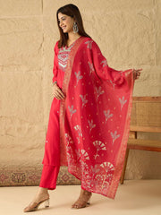 Women Ethnic Motifs Embroidered Regular Mirror Work Kurta with Trousers & With Dupatta