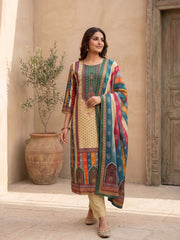 Women Ethnic Motifs Printed Regular Kurta with Trousers & With Dupatta