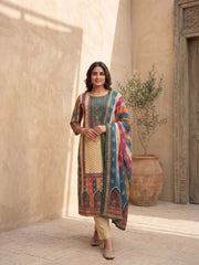 Women Ethnic Motifs Printed Regular Kurta with Trousers & With Dupatta