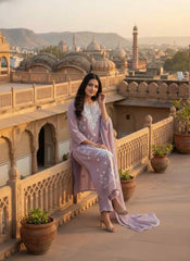 Women Ethnic Motifs Embroidered Regular Thread Work Pure Cotton Kurta with Trousers & With Dupatta