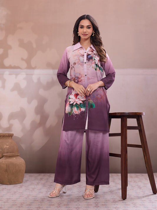 Floral Printed Top with Palazzos