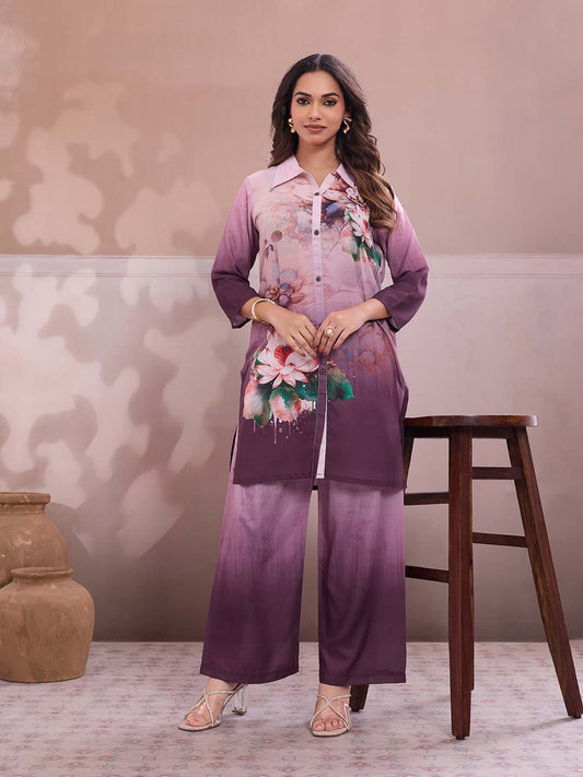 Floral Printed Top with Palazzos