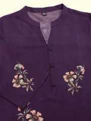 Floral Printed Mandarin Collar Kurta