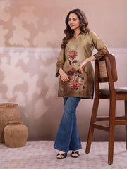 Floral Printed Shirt Collar Kurti