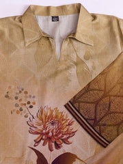 Floral Printed Shirt Collar Kurti