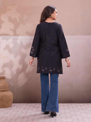 Floral Printed V-Neck Flared Sleeves Kurti