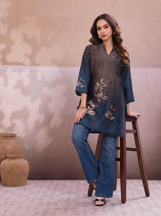 Floral Printed V-Neck Kurti