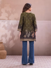 Floral Printed V-Neck Flared Sleeves Kurti