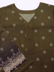 Floral Printed V-Neck Flared Sleeves Kurti