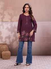 Women Floral Printed Thread Work Floral Kurta