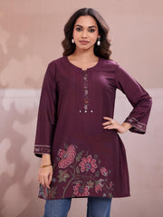 Women Floral Printed Thread Work Floral Kurta