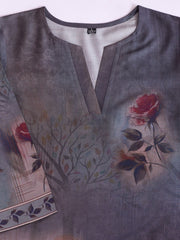 Floral Printed V-Neck Kurti