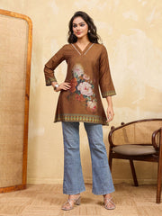 Floral Printed V-Neck Kurti