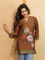 Floral Printed V-Neck Kurti