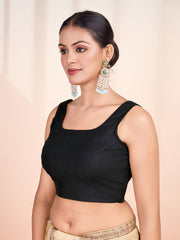 Solid Sleeveless Saree Blouse