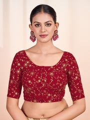 Women Floral Embroidered Saree Blouse