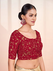 Women Floral Embroidered Saree Blouse