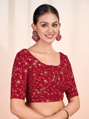 Women Floral Embroidered Saree Blouse