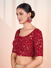 Women Floral Embroidered Saree Blouse