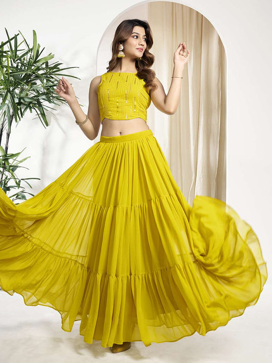 Embroidered Top With Skirt Co-Ords