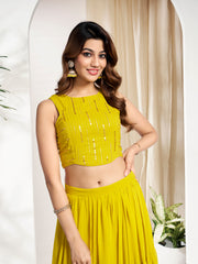 Embroidered Top With Skirt Co-Ords