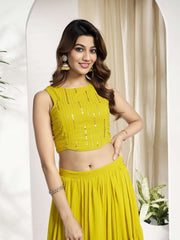 Embroidered Top With Skirt Co-Ords