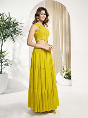Embroidered Top With Skirt Co-Ords