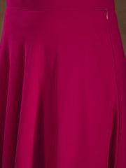 Embroidered Round Neck Top With Skirt Co-Ords