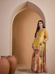 Embroidered Top With Palazzos Co-Ords
