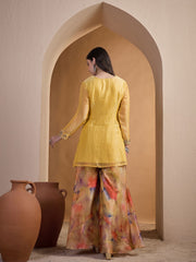 Embroidered Top With Palazzos Co-Ords