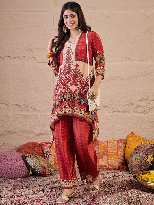 Ethnic Motifs Printed A-Line Tunic & Palazzo