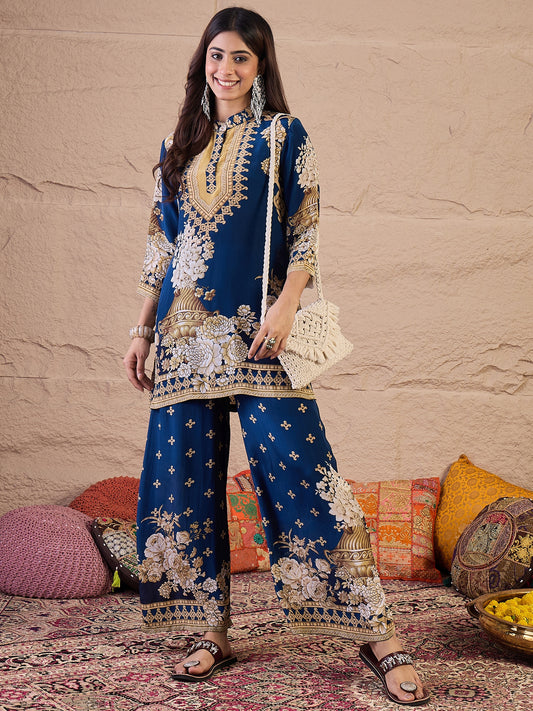 Floral Printed Tunic With Palazzos