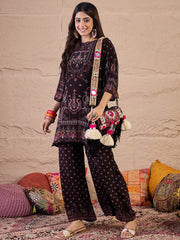 Printed Round Neck Tunic With Palazzo