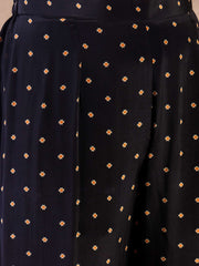 Ethnic Motifs Printed Round Neck Pure Silk Tunic With Palazzo