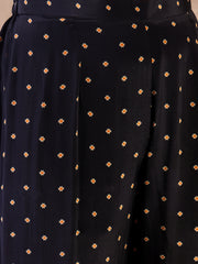 Ethnic Motifs Printed Round Neck Pure Silk Tunic With Palazzo