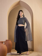 Women Ethnic Motifs Printed Top with Skirt