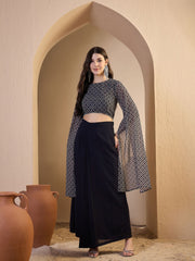 Women Ethnic Motifs Printed Top with Skirt