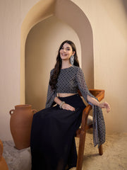 Women Ethnic Motifs Printed Top with Skirt