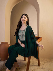 Embroidered Shoulder Straps Top & Trousers Co-Ords