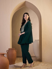 Embroidered Shoulder Straps Top & Trousers Co-Ords
