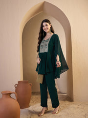 Embroidered Shoulder Straps Top & Trousers Co-Ords