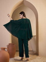 Embroidered Shoulder Straps Top & Trousers Co-Ords