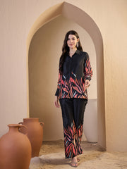 Printed Shirt Collar Neck Shirt With Trousers Co-Ords