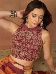 Floral Embroidered Top with Skirt