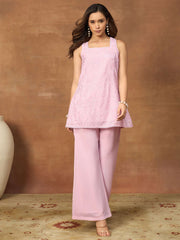 Romantic Florals Embroidered Tunic with Palazzos